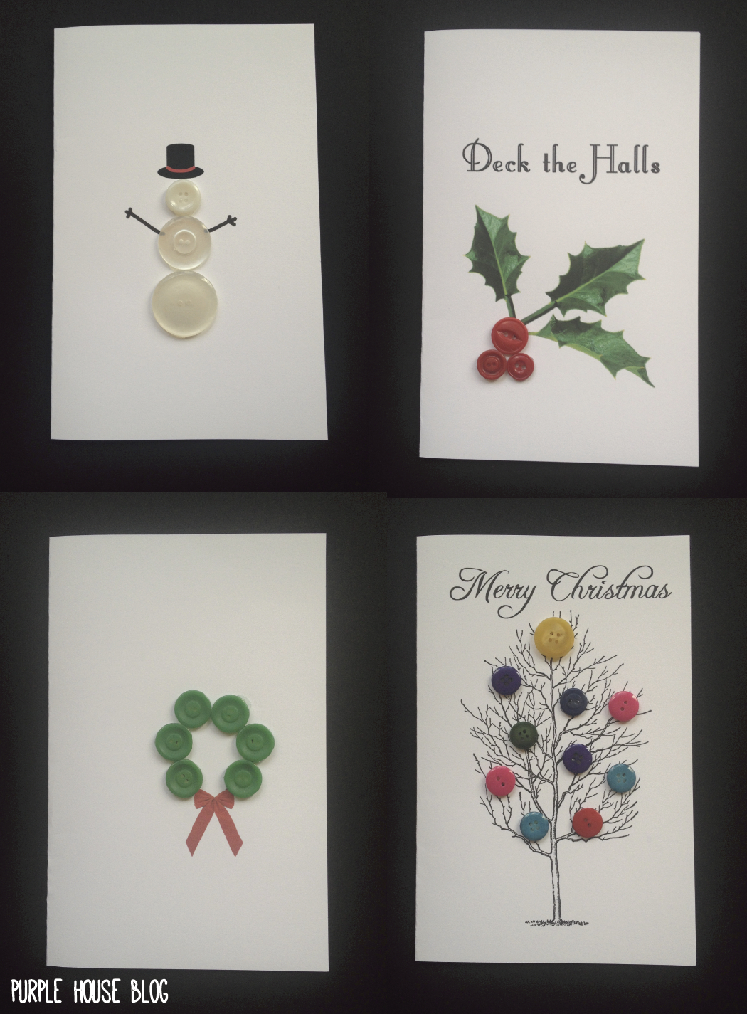 Diy Button Holiday Cards With  Free Downloadable Templates in Diy Christmas Card Templates