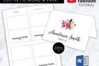 Diy Editable Microsoft Word Template Place Card Wedding  Etsy with regard to Tent Name Card Template Word