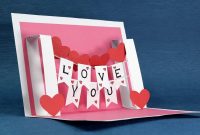 Diy Valentine Card  Handmade I Love You Pop Up Card  Youtube with regard to I Love You Pop Up Card Template