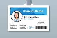 Doctor Id Card Medical Identity Badge Template Vector Image throughout Doctor Id Card Template