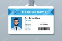 Doctor Id Card Template Medical Identity Badge — Stock Vector inside Doctor Id Card Template