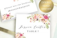Double Sided Place Cards Printable Place Card Template Editable throughout Reserved Cards For Tables Templates
