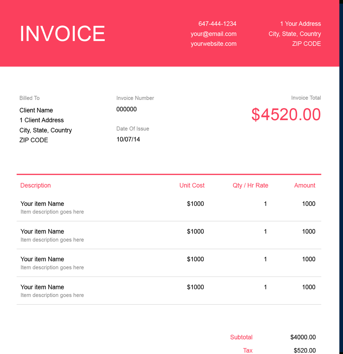 Download A Animation Invoice Template  Freelance Artist Resources with regard to Invoice Template For Designers
