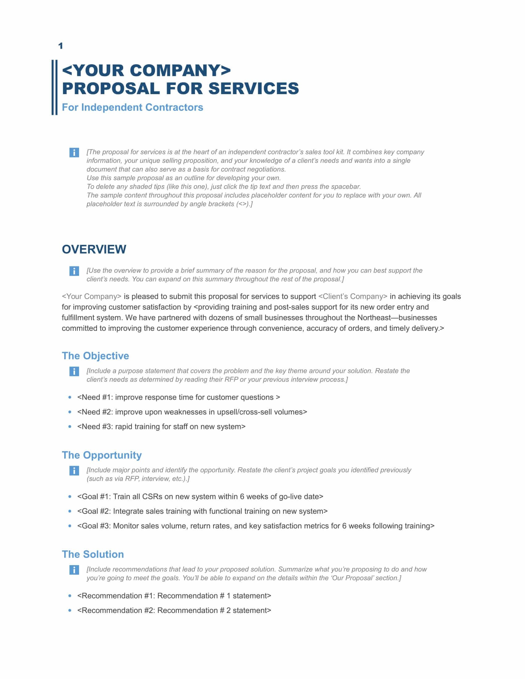 Download A Free Business Proposal Template  Formfactory within Sales Business Proposal Template