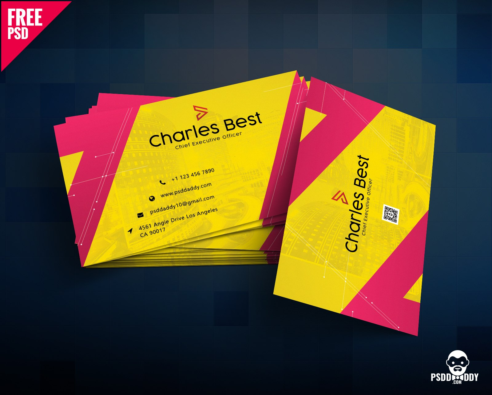 Download Creative Business Card Free Psd  Psddaddy in Name Card Template Psd Free Download