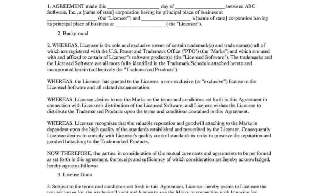 Download Licensing Agreement Style  Template For Free At Templates inside Free Trademark License Agreement Template