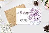 Editable Funeral Thank You Cards Personalized Sympathy Thank  Etsy in Sympathy Thank You Card Template
