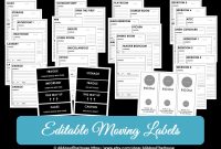 Editable Moving Box Labels Planner Checklist Binder Printable  Etsy inside Moving Box Labels Template