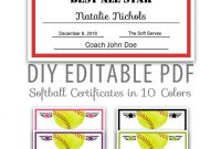 Editable Pdf Sports Team Softball Certificate Award Template  Etsy regarding Free Softball Certificate Templates