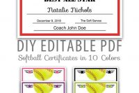 Editable Pdf Sports Team Softball Certificate Award Template In throughout Softball Award Certificate Template