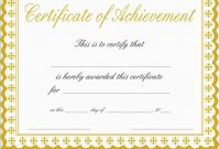 Elegant Certificate Of Achievement Template Free  Best Of Template intended for Certificate Of Accomplishment Template Free