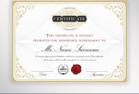 Elegant Certificate Template Design Royalty Free Vector with Elegant Certificate Templates Free