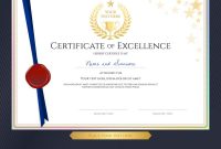 Elegant Certificate Template For Excellence Vector Image for Elegant Certificate Templates Free