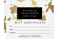 Elegant Gold Floral Pattern White Gift Certificate  Zazzleca In with Elegant Gift Certificate Template