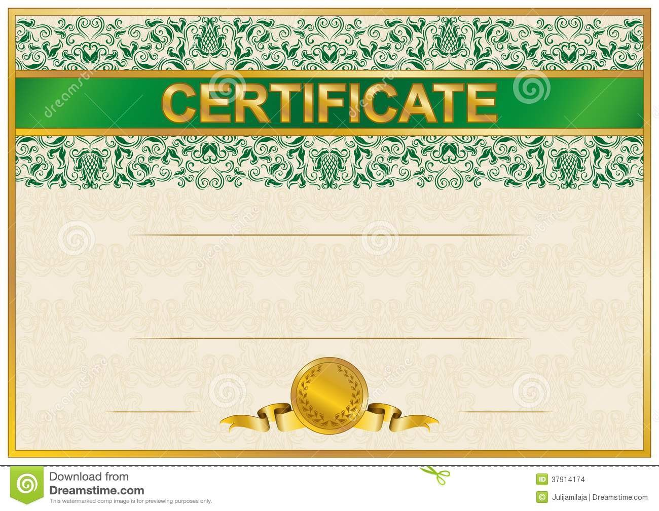 Elegant Template Of Certificate Diploma Stock Vector  Illustration for Elegant Certificate Templates Free