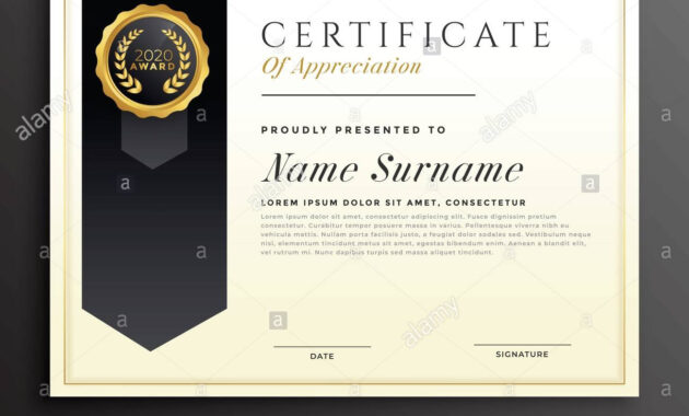 Elegante Diplom Award Certificate Template Design Vektor Abbildung for Award Certificate Design Template