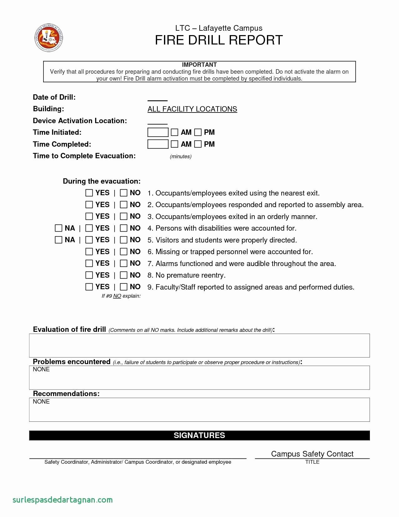 Emergency Mock Drill Report Format  Glendale Community intended for Emergency Drill Report Template