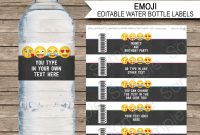 Emoji Party Water Bottle Labels Template – Girls pertaining to Diy Water Bottle Label Template