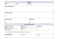 Employee Incident Report pertaining to Incident Report Template Microsoft