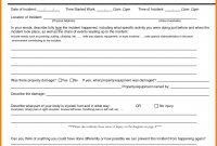 Employee Incident Report Sample  This Is Charlietrotter in Employee Incident Report Templates