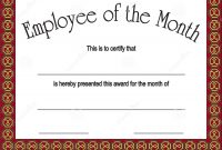 Employee Of The Month Award With Stock Vector  Illustration Of throughout Employee Of The Month Certificate Templates