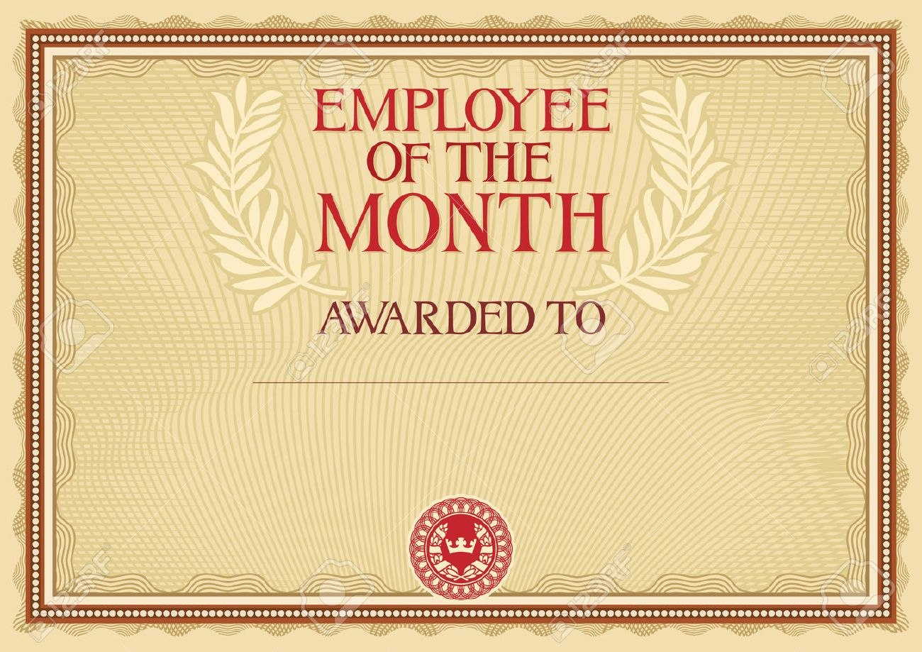 Employee Of The Month  Certificate Template pertaining to Employee Of The Month Certificate Template With Picture