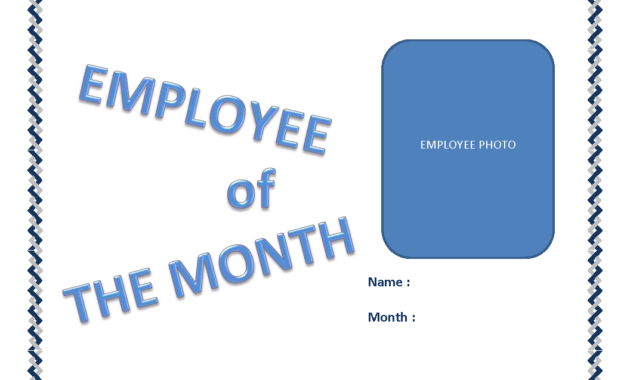 Employee Of The Month Certificate Template  Templates At with regard to Employee Of The Month Certificate Template With Picture