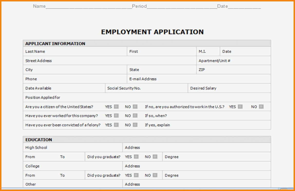 Employment Application Template Microsoft Word Make A Photo Gallery with regard to Employment Application Template Microsoft Word