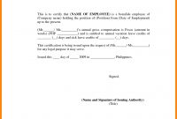 Employment Certification Sample  Nurse Resumed  Yon Youet regarding Certificate Of Employment Template