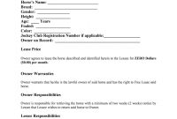 Equine Lease Agreement  Fill Online Printable Fillable Blank pertaining to Stallion Breeding Contract Templates