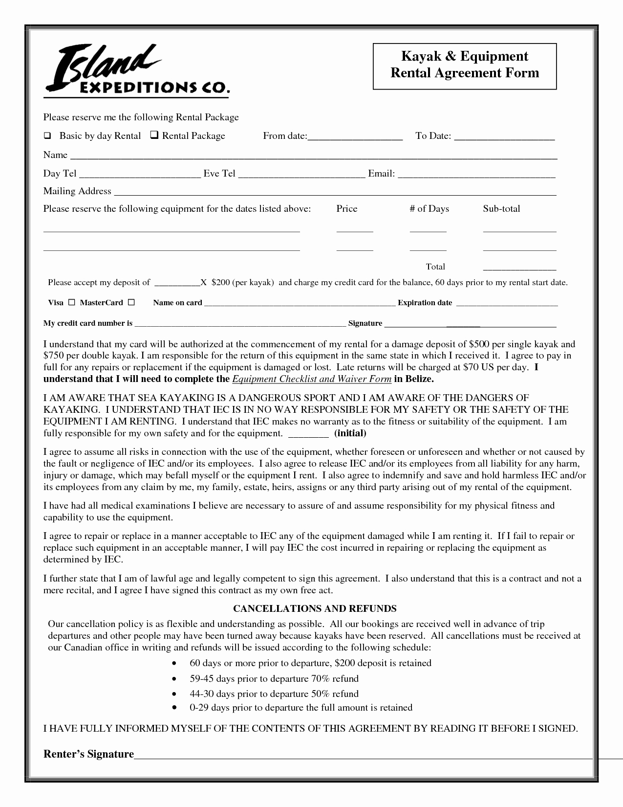 Equipment Rental Agreement Form Template Or Tool inside Tool Rental Agreement Template