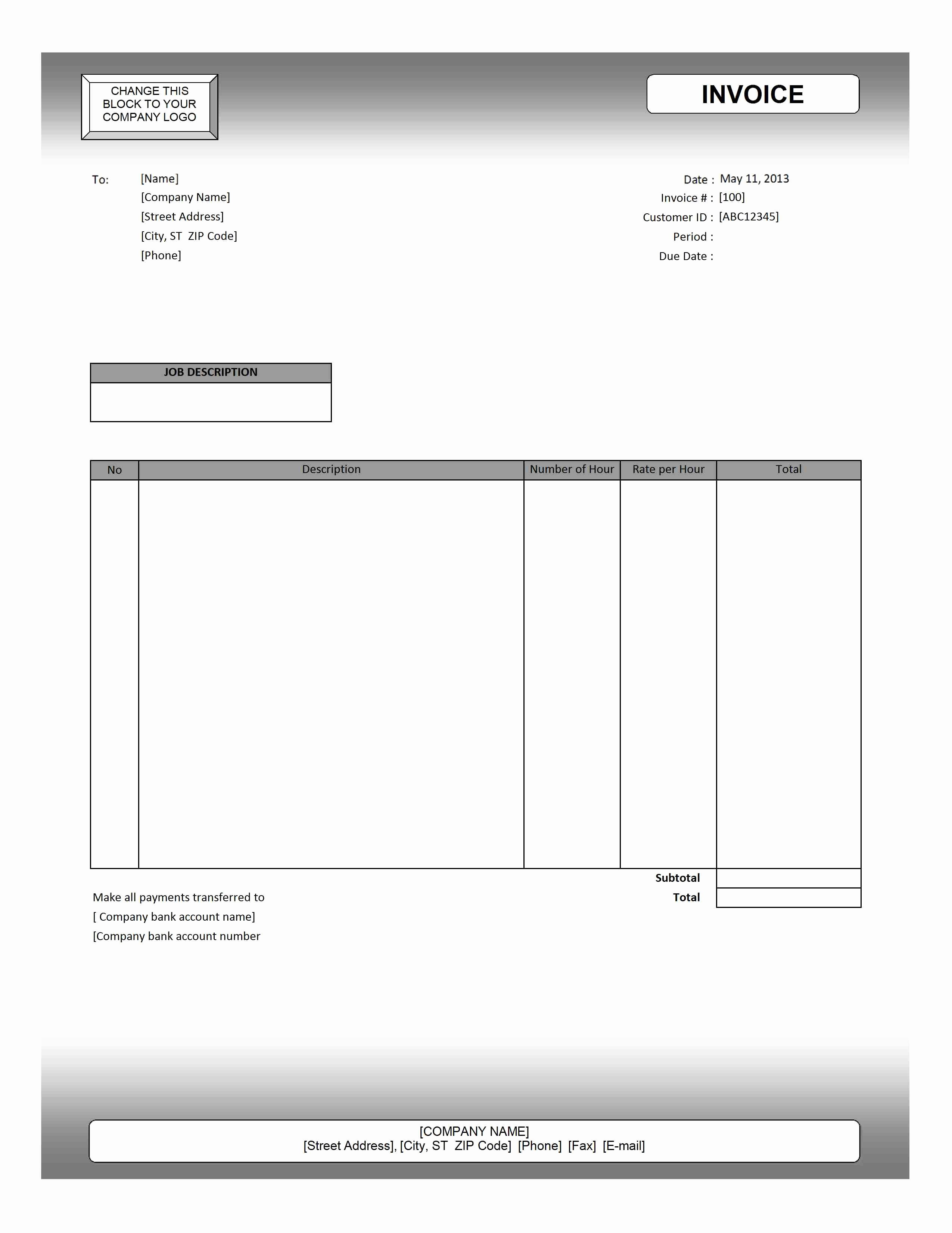 Excel  Invoice Template  Letsgonepal within Excel 2013 Invoice Template