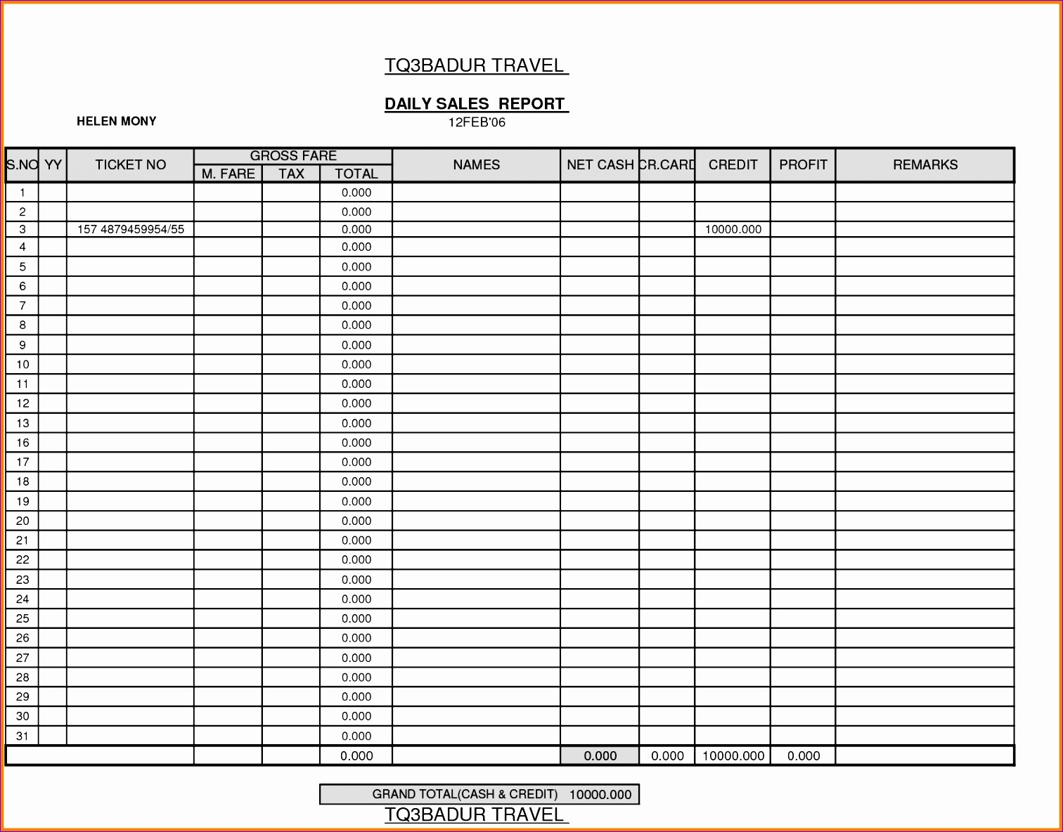 Excel Sales Report Template For Daily Exceltemplates And regarding Excel Sales Report Template Free Download