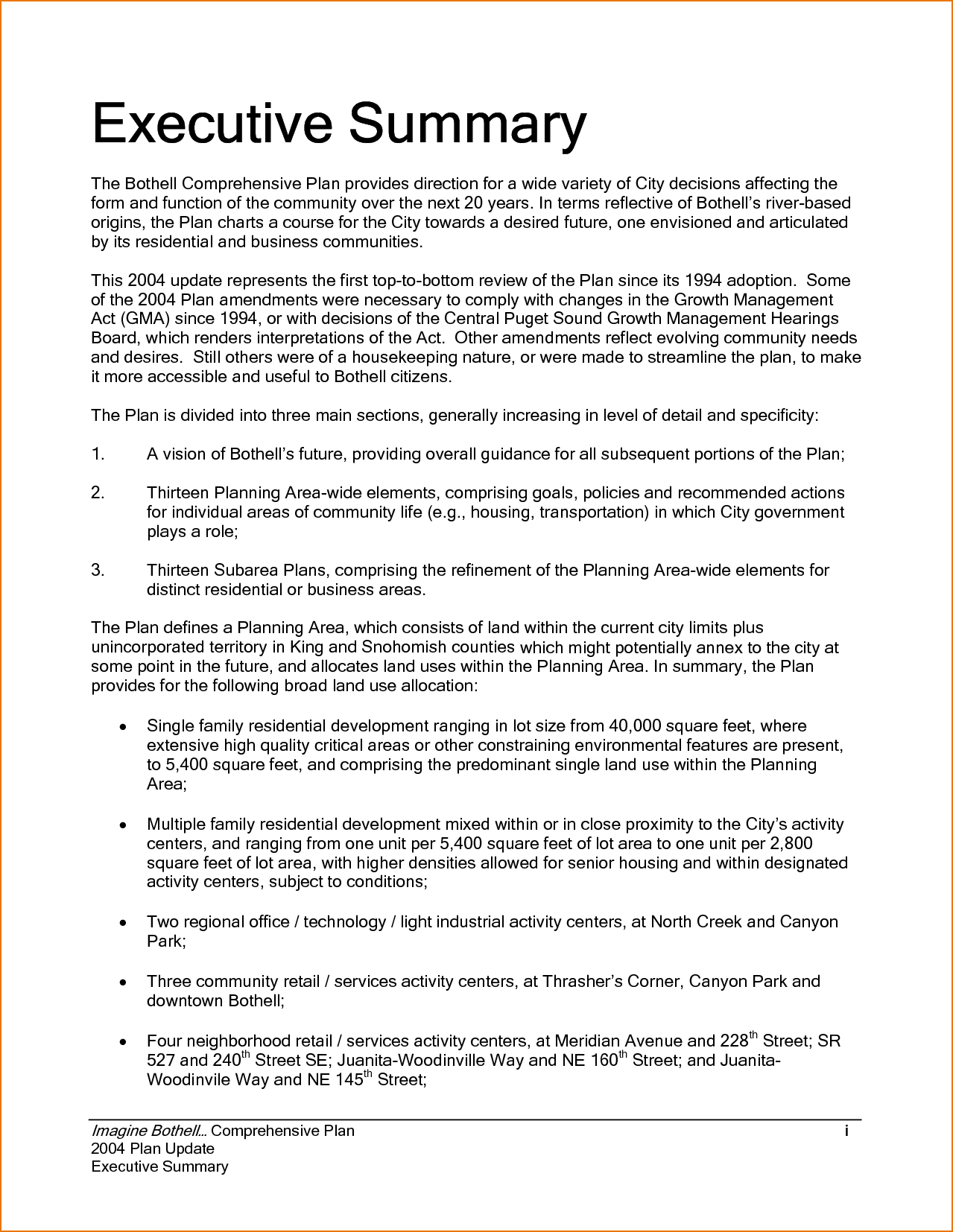 Executive Summary Example Incident Report Template Sample in Executive Summary Report Template