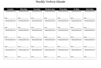 Exercise Calendar intended for Blank Workout Schedule Template