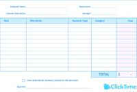 Expense Report Template  Track Expenses Easily In Excel  Clicktime regarding Expense Report Template Xls