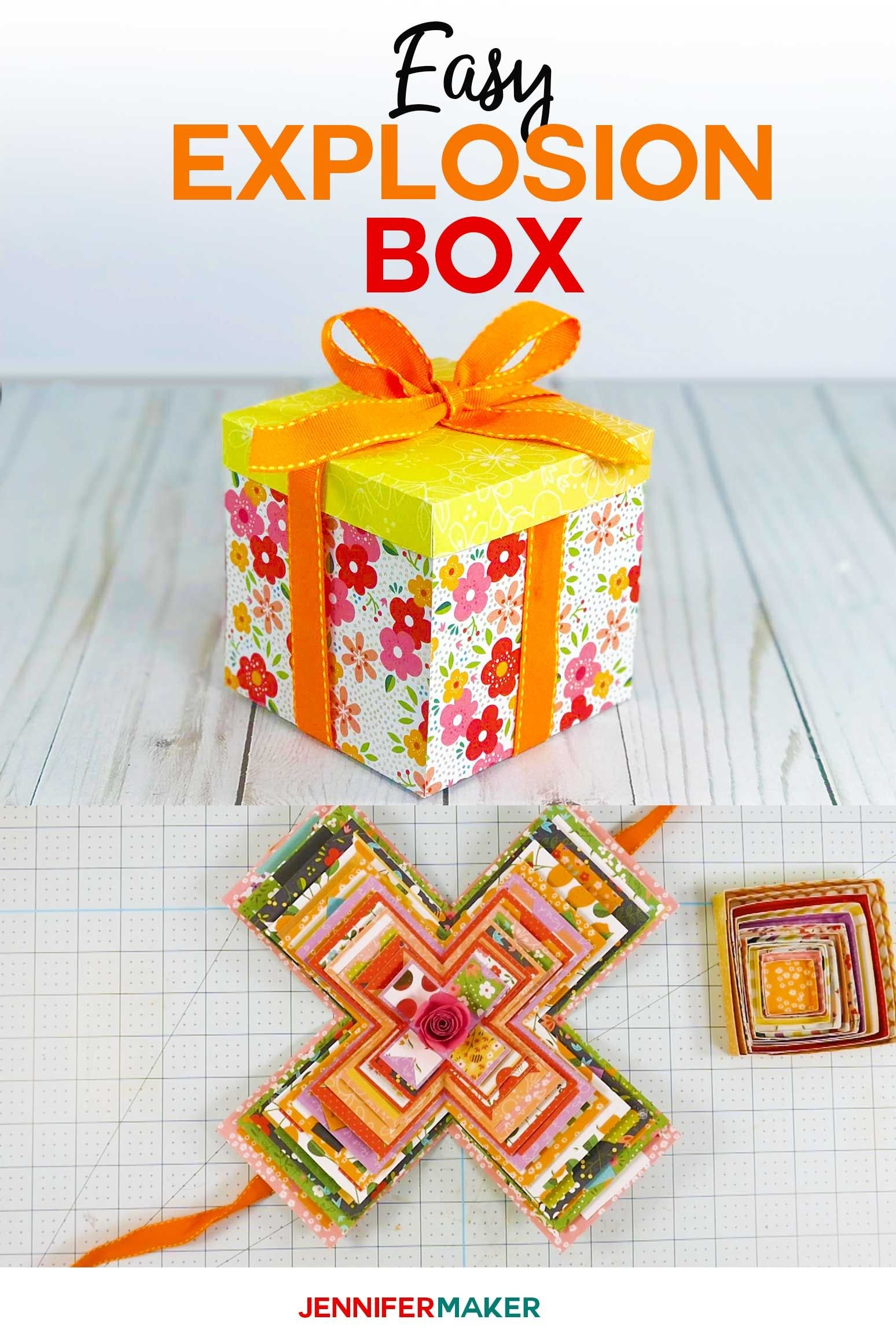 Explosion Box Card Tutorial Endless Box  Free Svg File  Cricut with Free Svg Card Templates