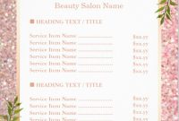 Eyecatching Salon Menu Templates  Psd Ai  Free  Premium inside Salon Service Menu Template