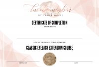 Eyelash Extension Certificate  Editable Template  Designs inside Love Certificate Templates