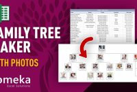 Family Tree Maker With Photos  Automatic Excel Template throughout 3 Generation Family Tree Template Word