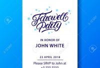 Farewell Party Hand Written Lettering Invitation Card Poster intended for Farewell Invitation Card Template