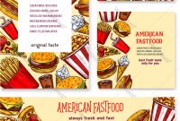 Fast Food American Restaurant Banner Template Set Vector Image inside Food Banner Template