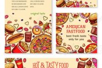 Fast Food Banner And Poster Template Set Design Royalty Free for Food Banner Template