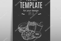 Fast Food Menu Design Template Hand Drawn Vector — Stock Vector with Fast Food Menu Design Templates