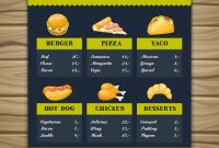 Fast Food Restaurant Menu Template Royalty Free Vector Image with Fast Food Menu Design Templates