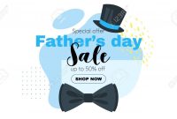 Father Day Sale Banner Template With Bow Tie And Top Hat Vector intended for Tie Banner Template