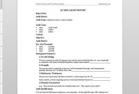 Financial Audit Report Template  Ac with Template For Audit Report