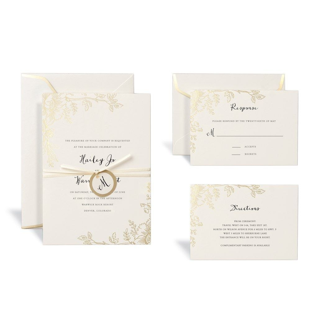 Floral Gold Wedding Invitation Kitcelebrate It™  Wedding Ideas pertaining to Celebrate It Templates Place Cards
