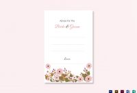 Floral Wedding Advice Card Template within Marriage Advice Cards Templates