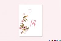 Floral Wedding Table Number Card Design Template In Illustrator throughout Table Number Cards Template